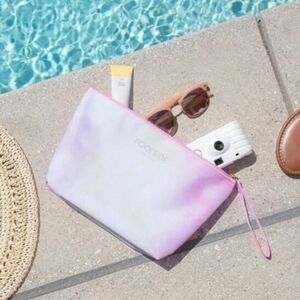 Poolside Pouch Wet Dry Beach Zipper Pouch Wristlet Tie Dye Pink White NEW NIP